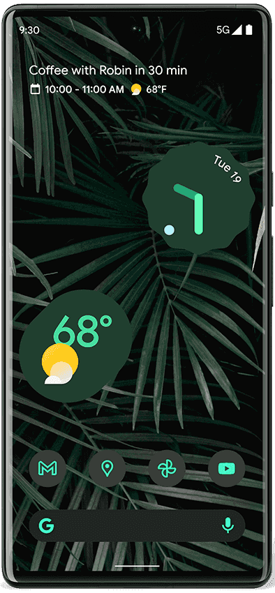 Google pixel 6 pro in stormy black front view